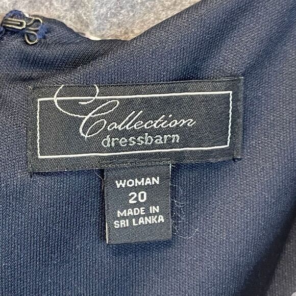 DRESSBARN Slimming Sleeveless Ruched Sequin Dress Black White Size 20W Cocktail - Picture 4 of 14